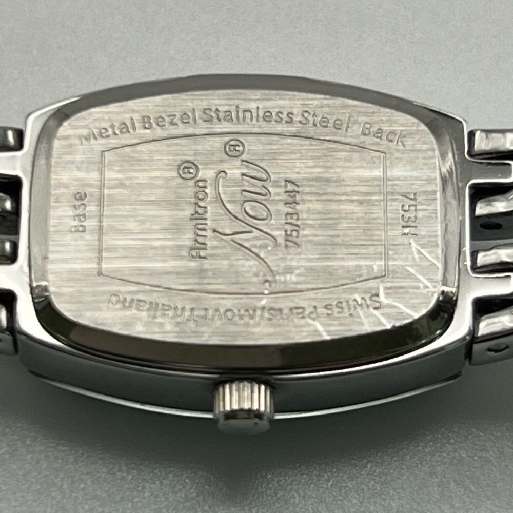 Armitron Now Diamond Vintage Petite Black and Silver Ladies Watch Working - Picture 7 of 9